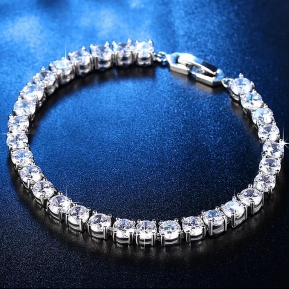 “5MM” NEW 925 STERLING SILVER DIAMOND BRACELET, NICE BRACELET, CUTE BRACELET - Picture 5 of 6